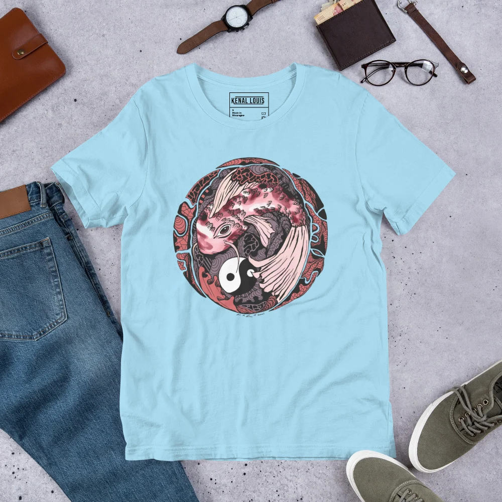 Amber and Rose Koi of Balance - Koi Fish T-shirt - Image 8