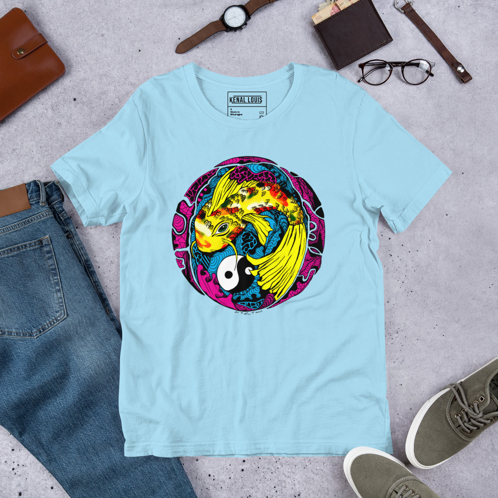 CMYK Koi of Balance - Koi Fish T-shirt - Image 8