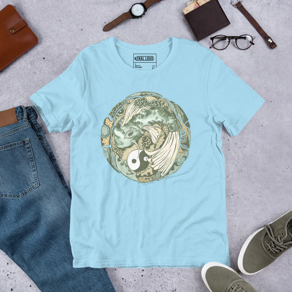Sage Green Koi of Balance - Koi Fish T-shirt - Image 8