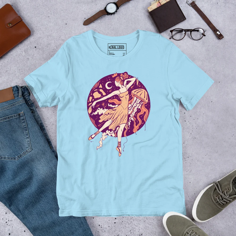 Peach The Oceanic Dancer | Ballerina Drawing T-shirt - Image 8