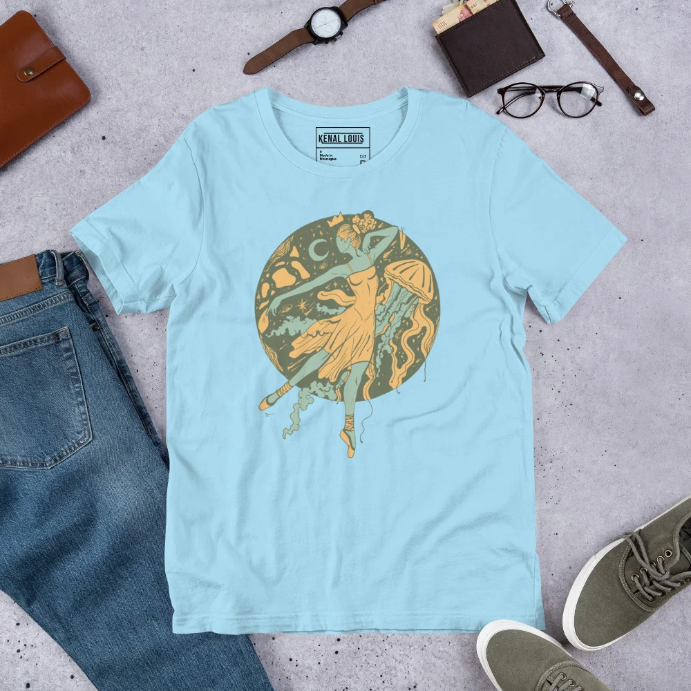 Sage Green The Oceanic Dancer | Ballerina Drawing T-shirt - Image 8