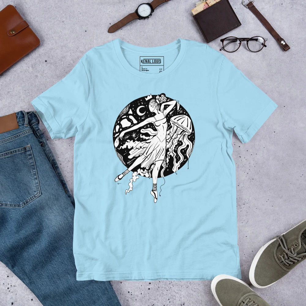 The Oceanic Dancer | Ballerina Drawing T-shirt - Image 8
