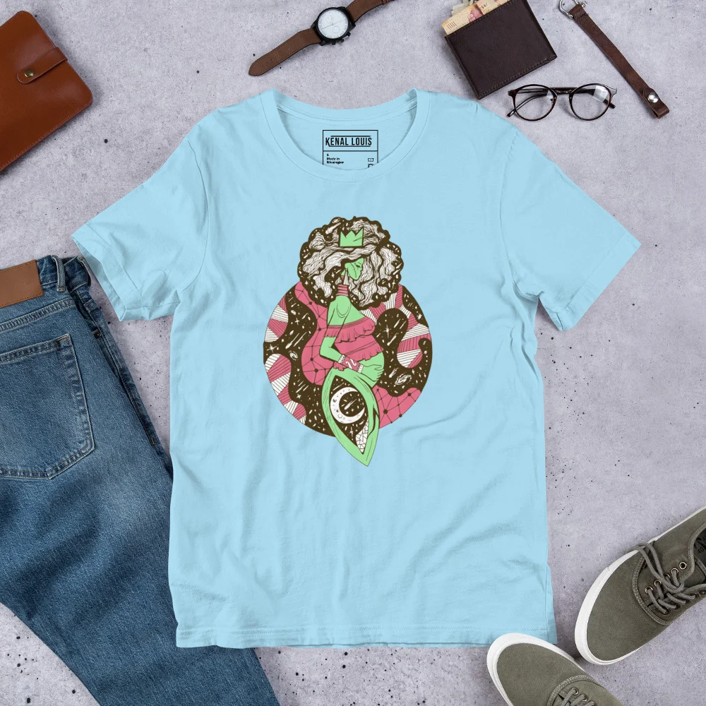 Pink and Green Birth of Sahelle | Art gift for Mom T-shirt - Image 8
