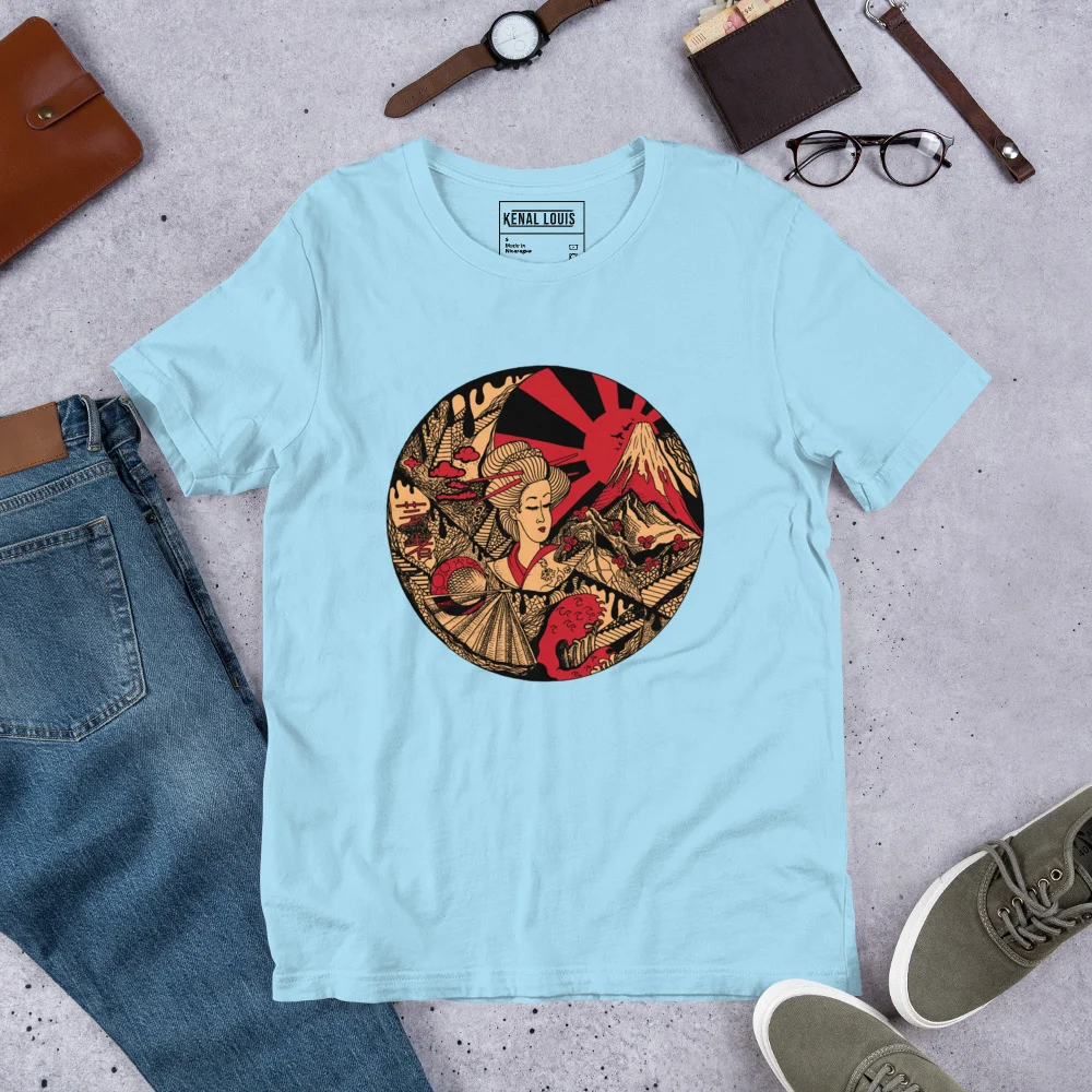Cream and Red Dreaming of Japan - Japanese Circle T-shirt - Image 8