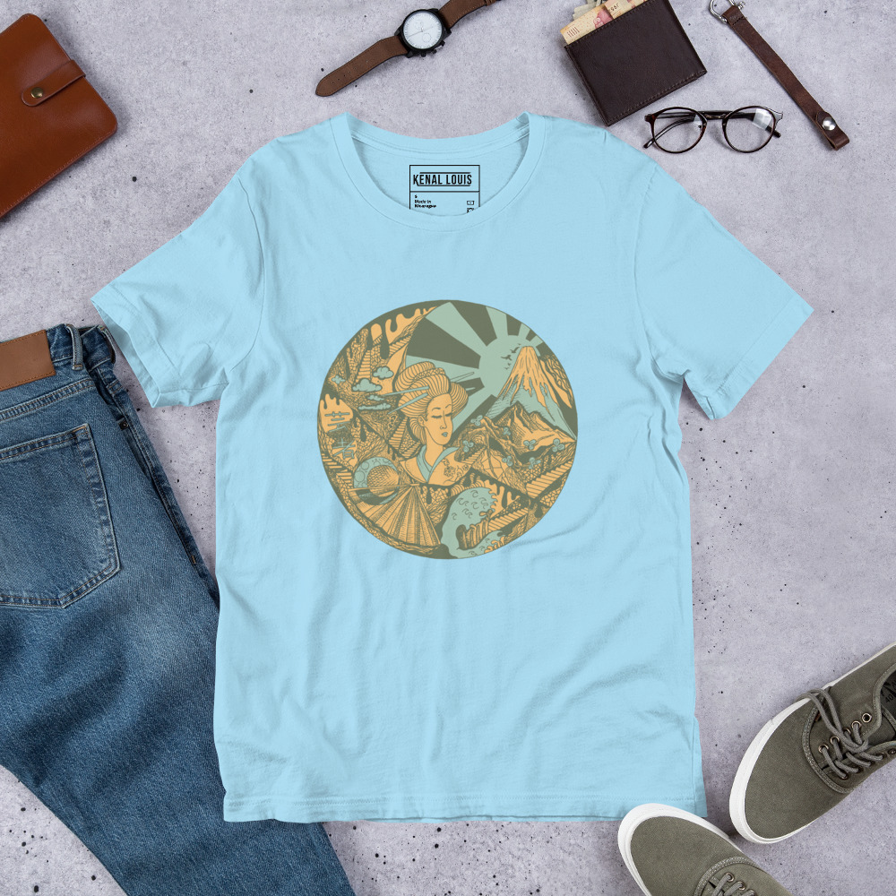 Sage Green Dreaming of Japan - Japanese Circle T-shirt - Image 8