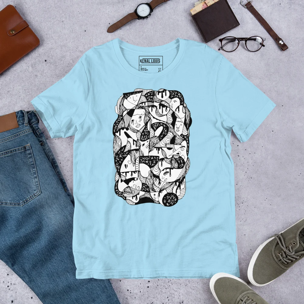 10 Faces and Numbers Abstract T-shirt | Abstract Art T-shirt - Image 9