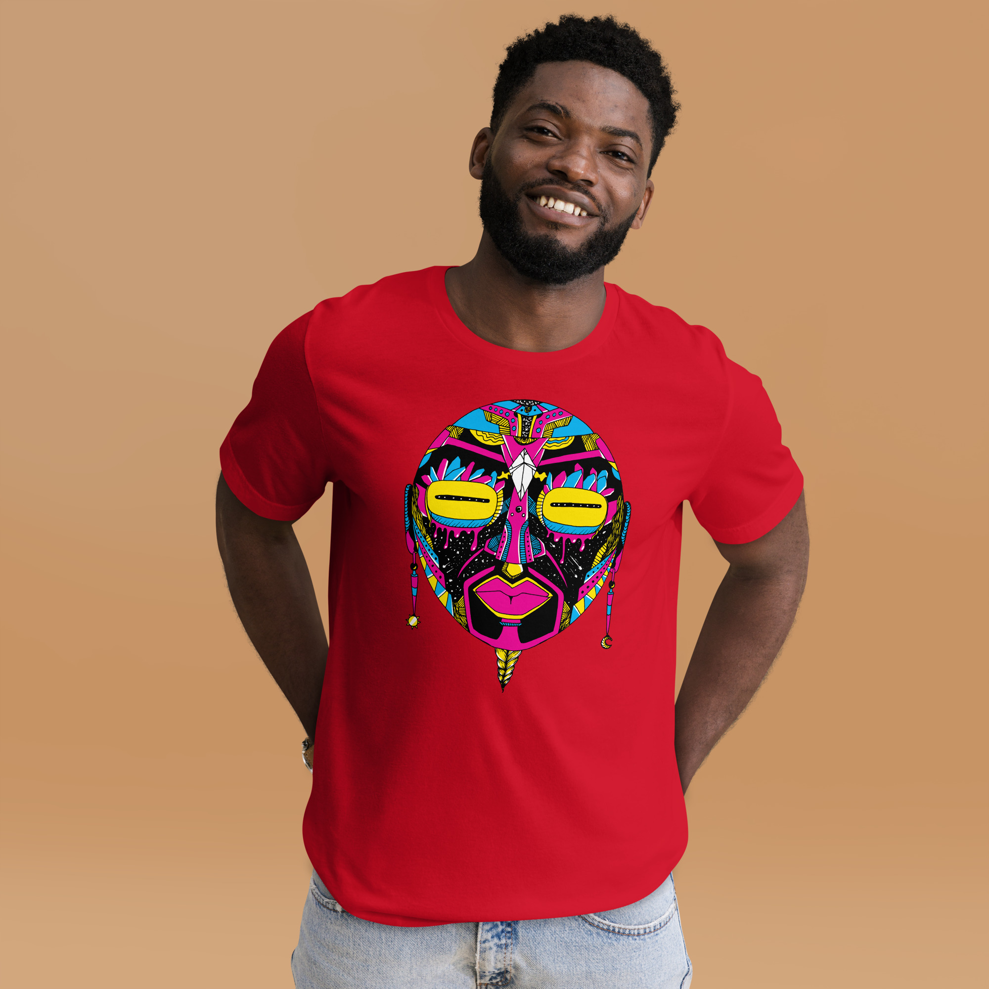 CMYK African Mask No. 2 - African T-shirt - Image 4