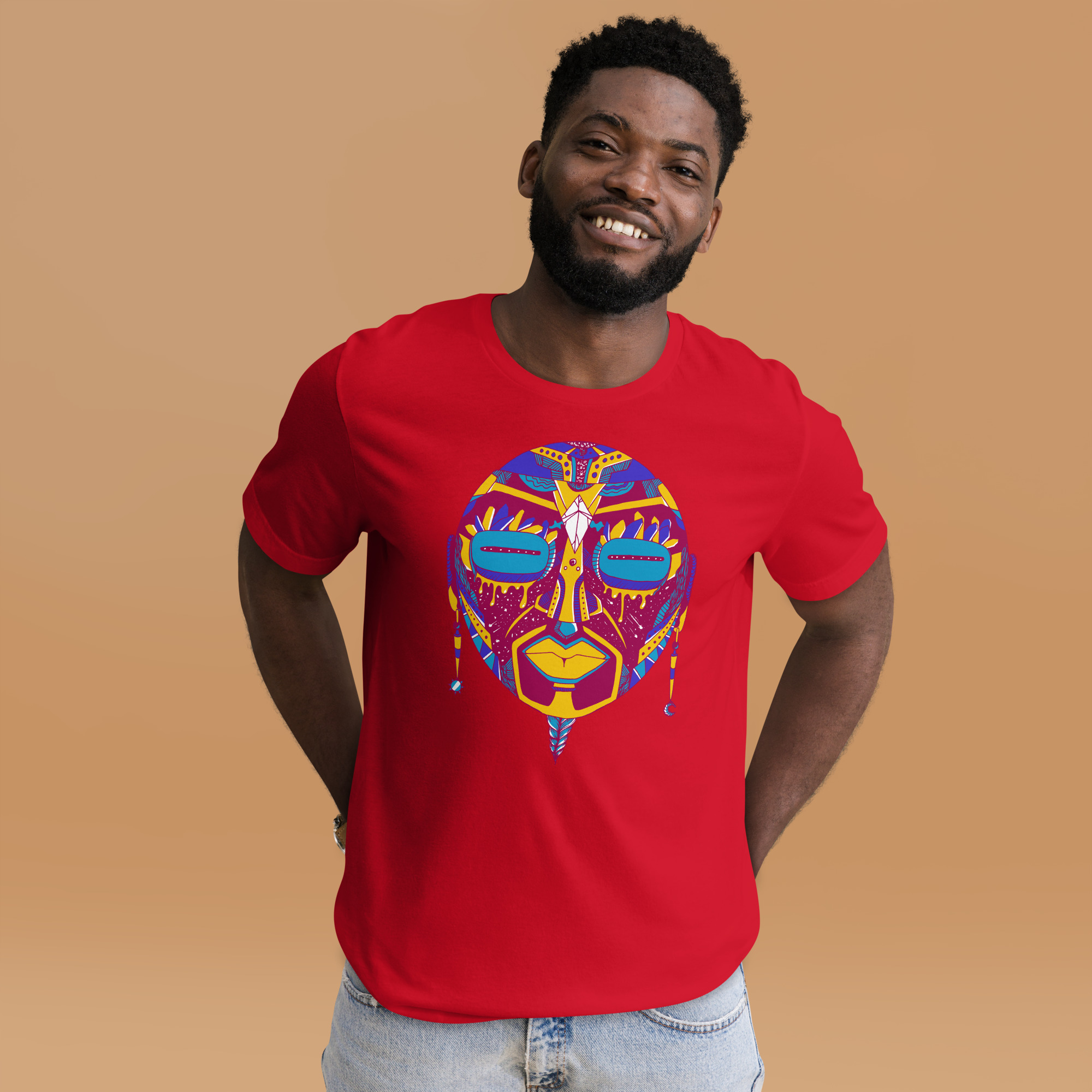 Triadic African Mask No. 2 - African T-shirt - Image 4