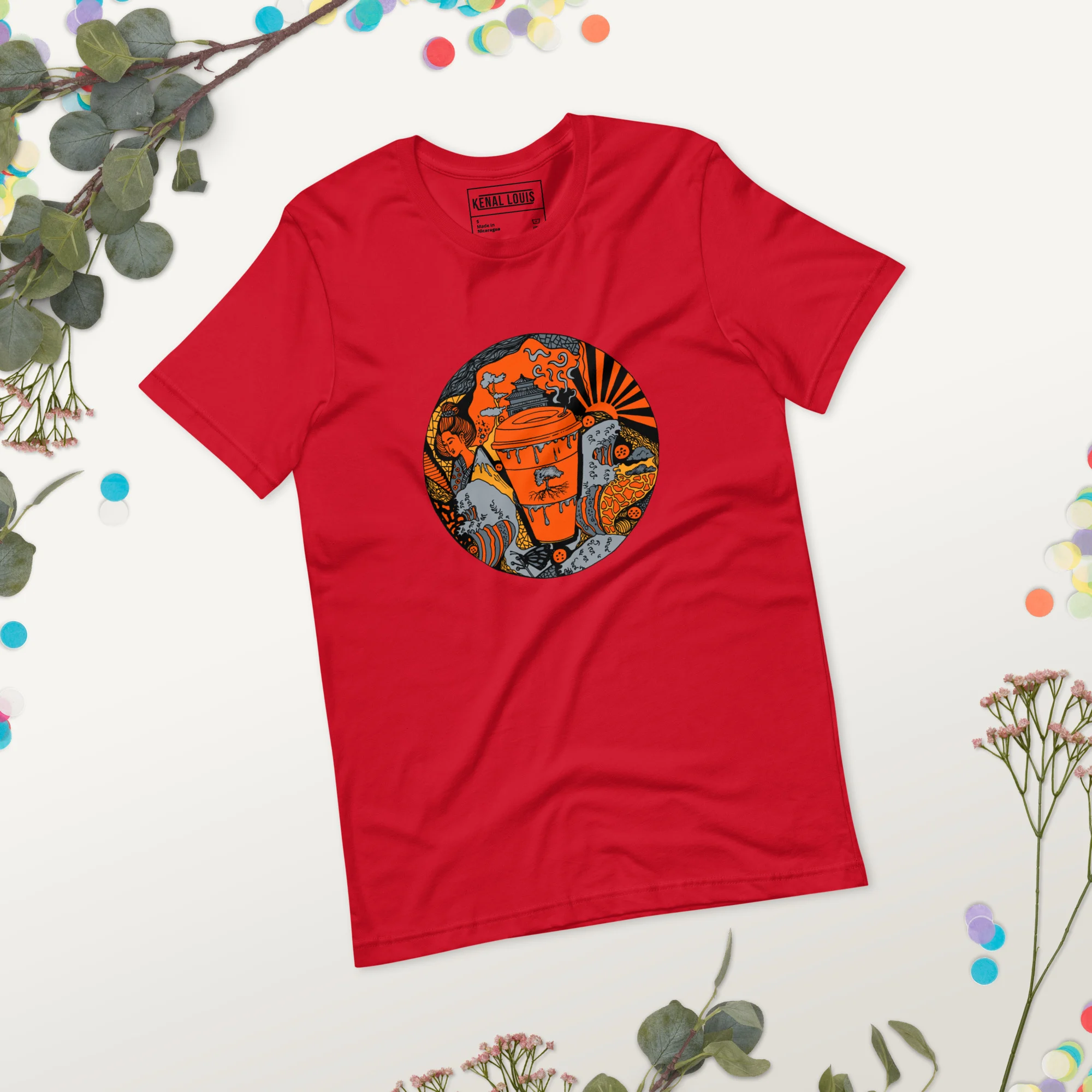 Orange and Grey Coffee in Japan - Coffee T-shirt - Image 3