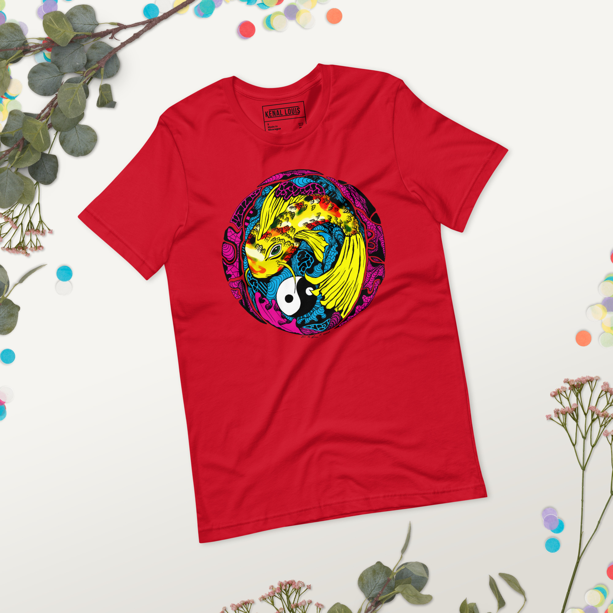 CMYK Koi of Balance - Koi Fish T-shirt - Image 3
