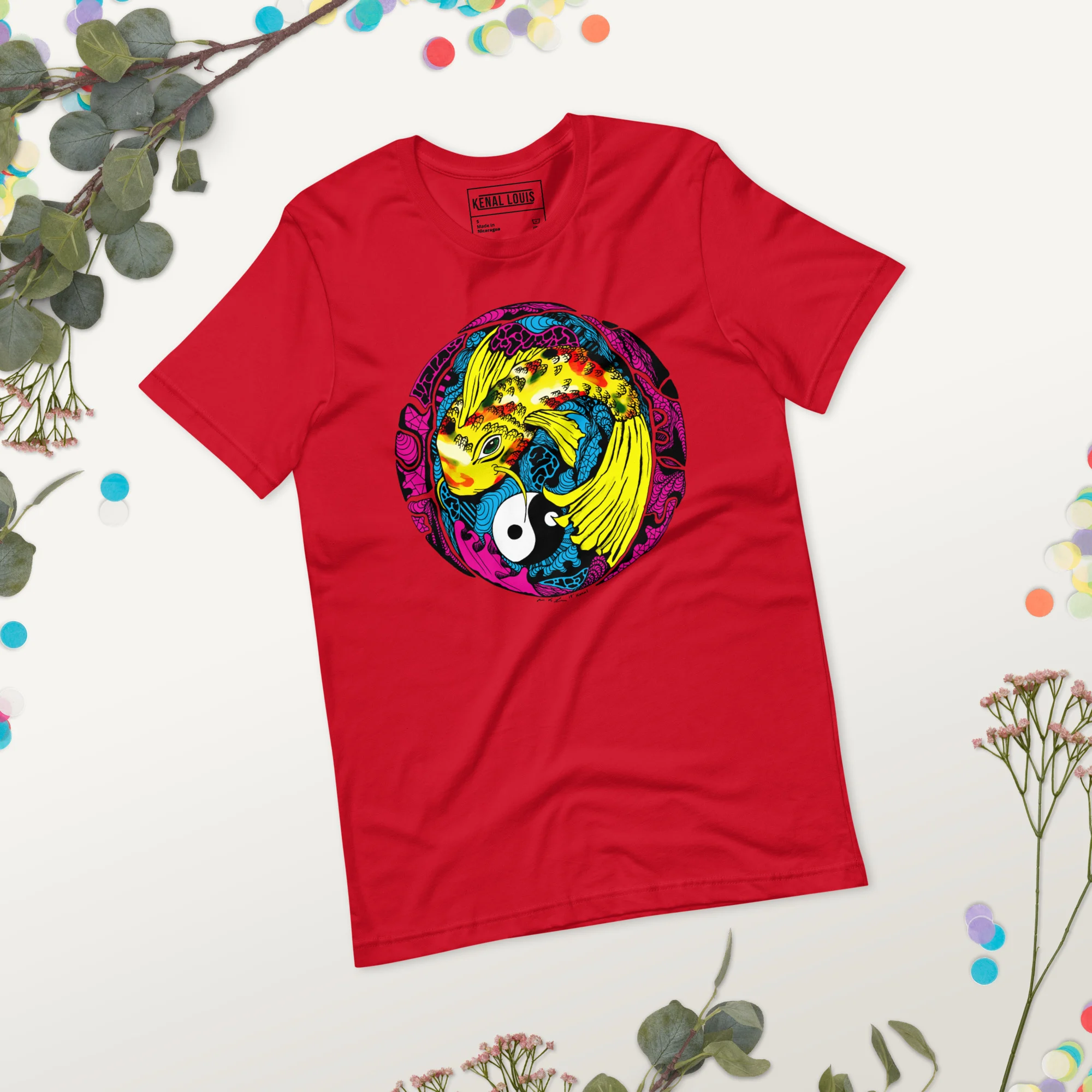 CMYK Koi of Balance - Koi Fish T-shirt - Image 3