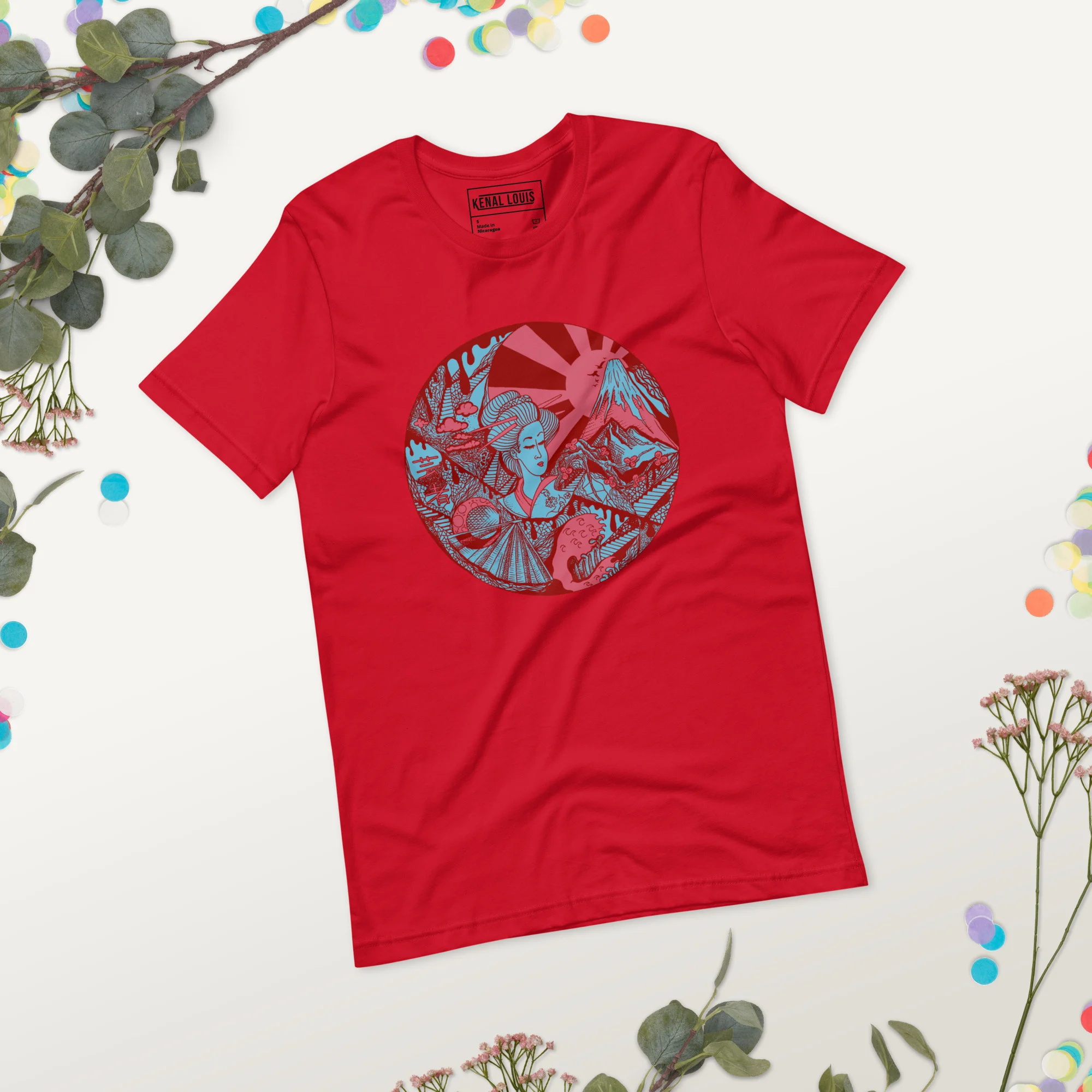 Pastel Blue Dreaming of Japan - Japanese Circle T-shirt - Image 3
