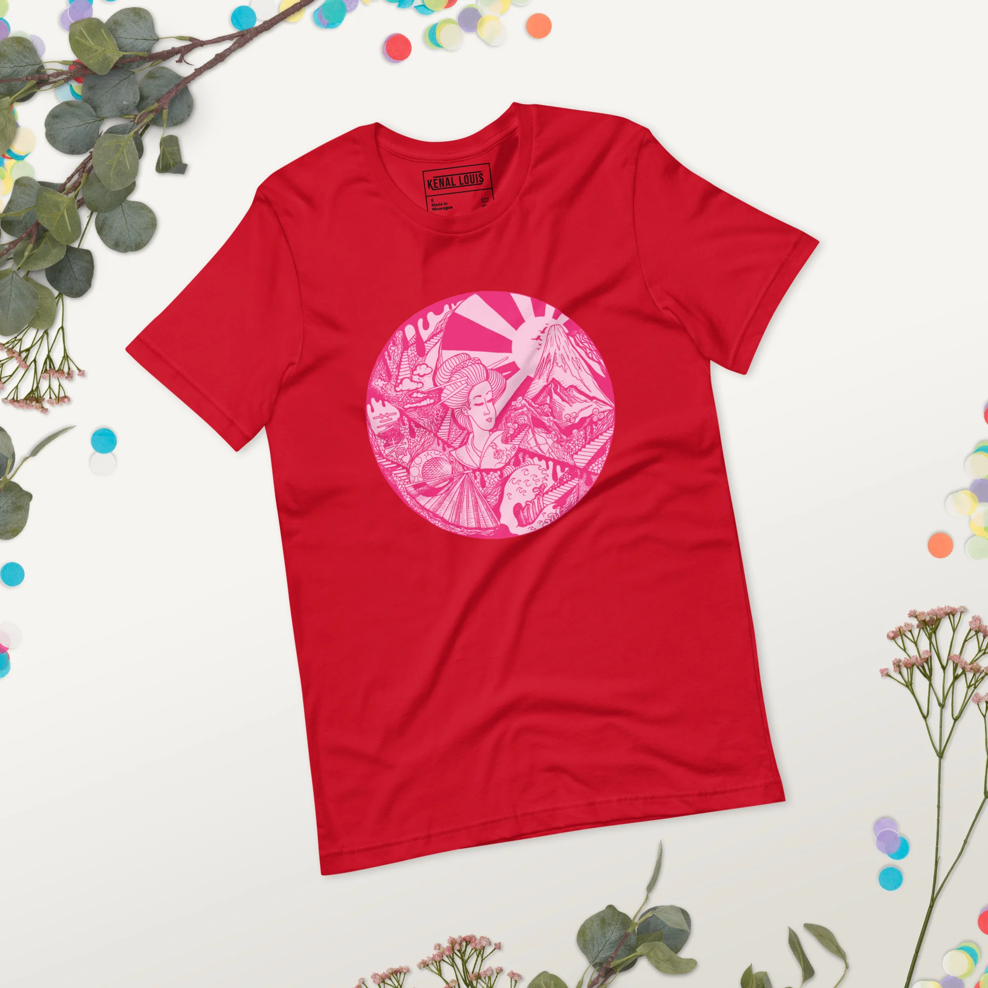 Pink Dreaming of Japan - Japanese Circle T-shirt - Image 3