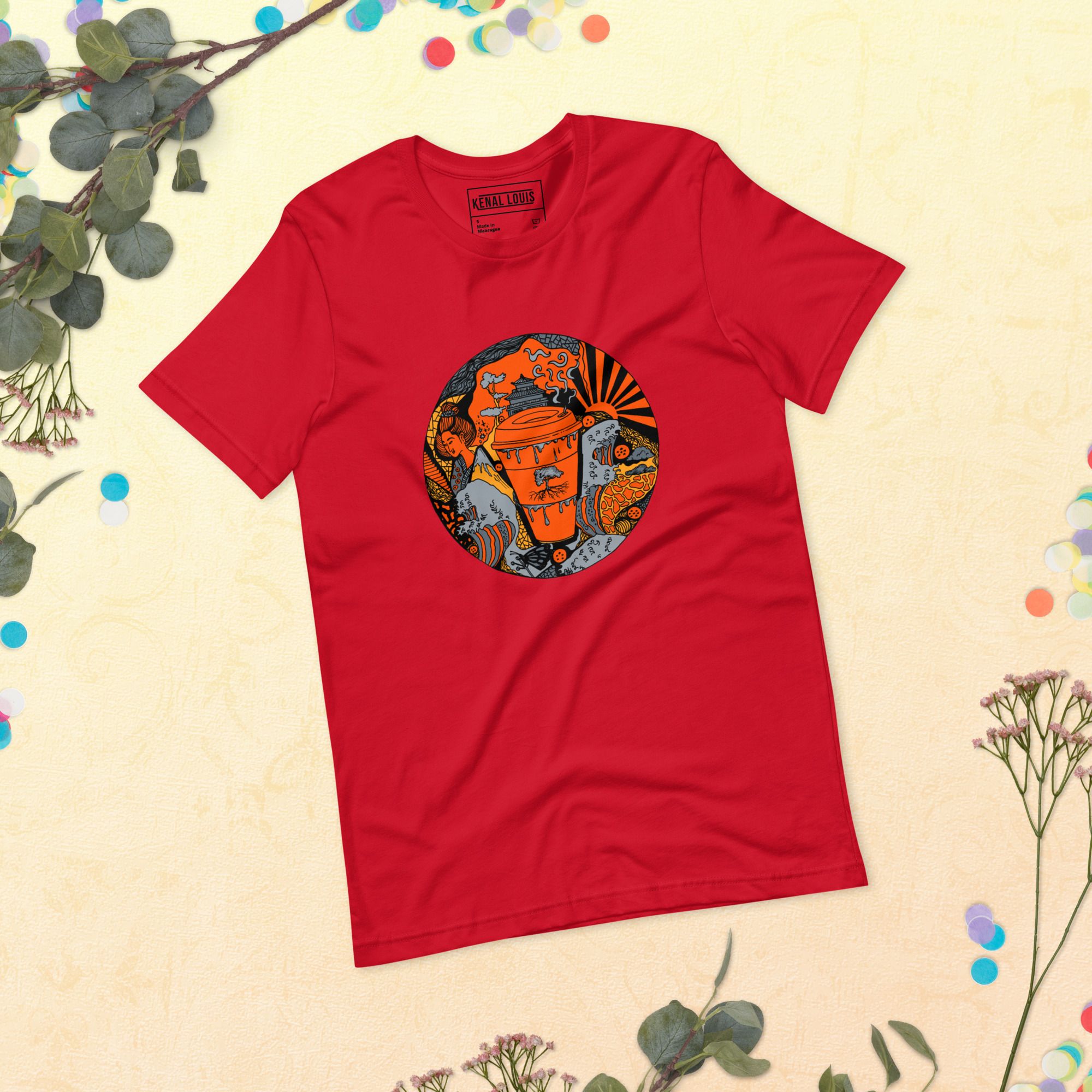 Orange and Grey Coffee in Japan - Coffee T-shirt - Image 4