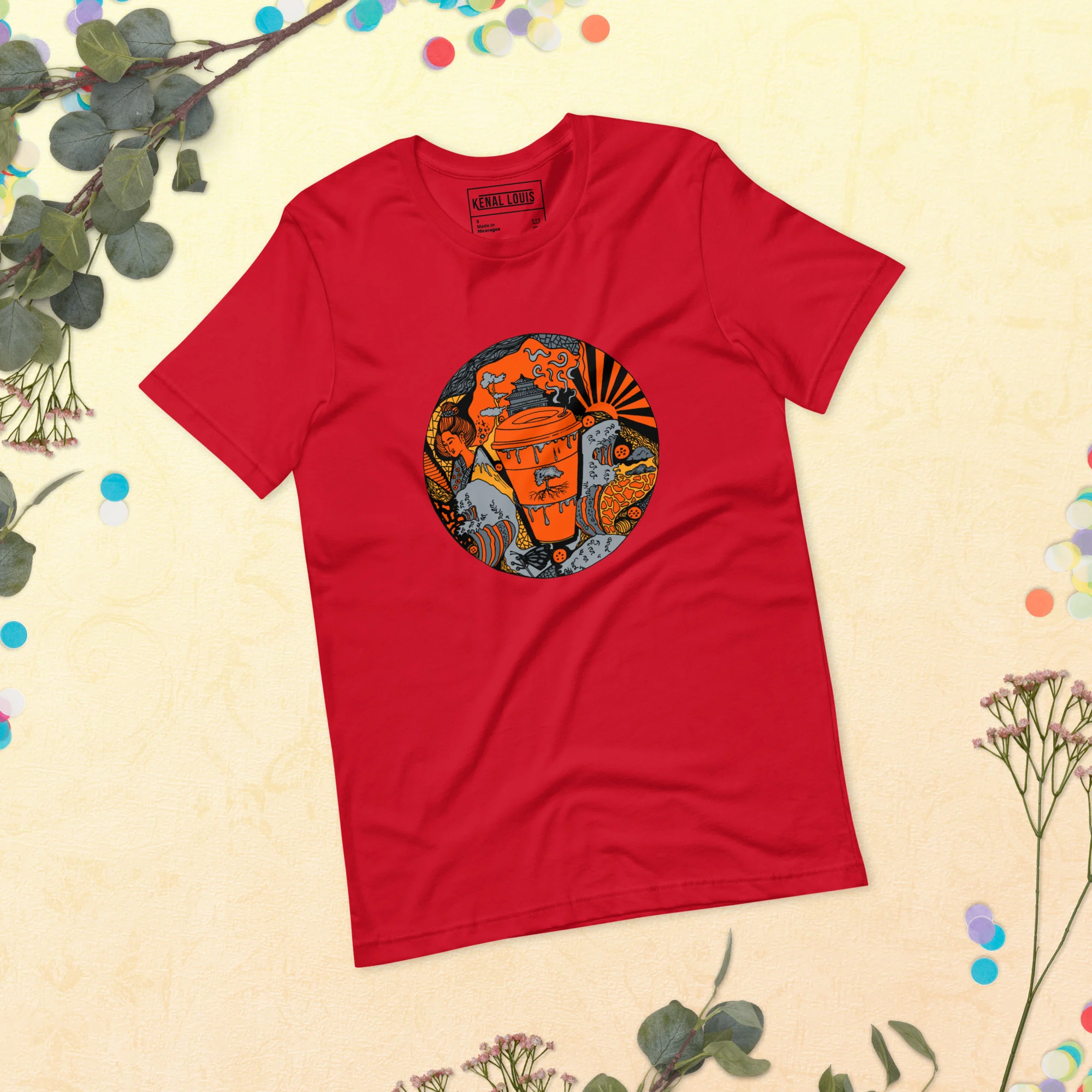 Orange and Grey Coffee in Japan - Coffee T-shirt - Image 4