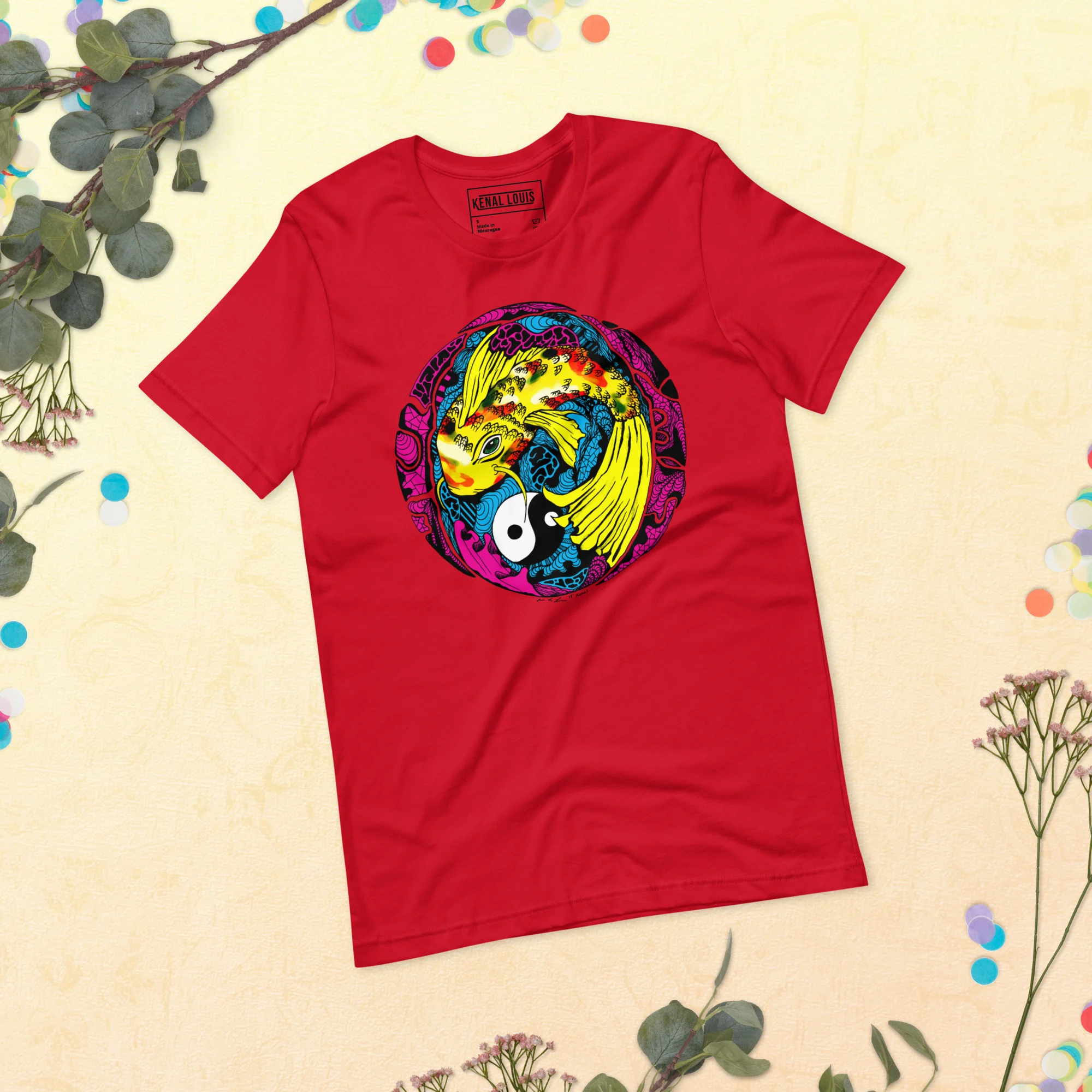 CMYK Koi of Balance - Koi Fish T-shirt - Image 4