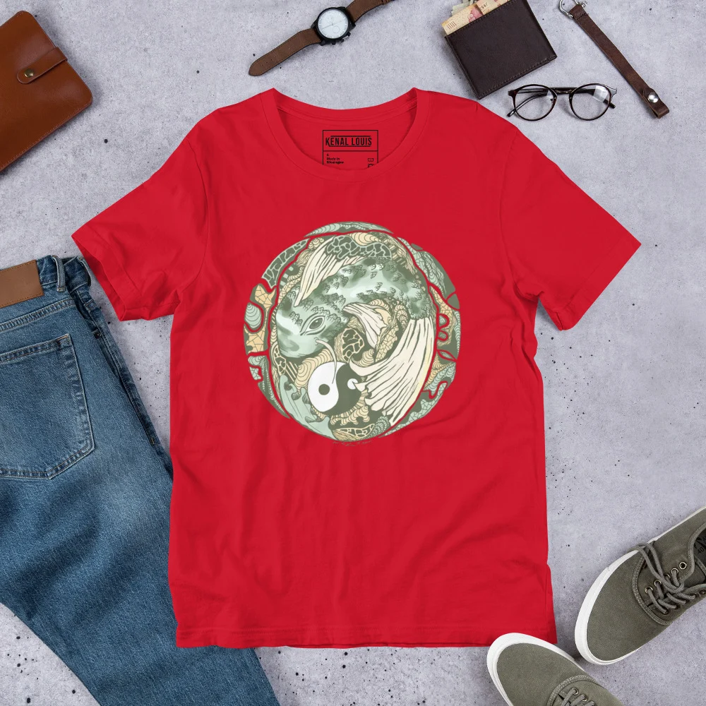 Sage Green Koi of Balance - Koi Fish T-shirt - Image 5