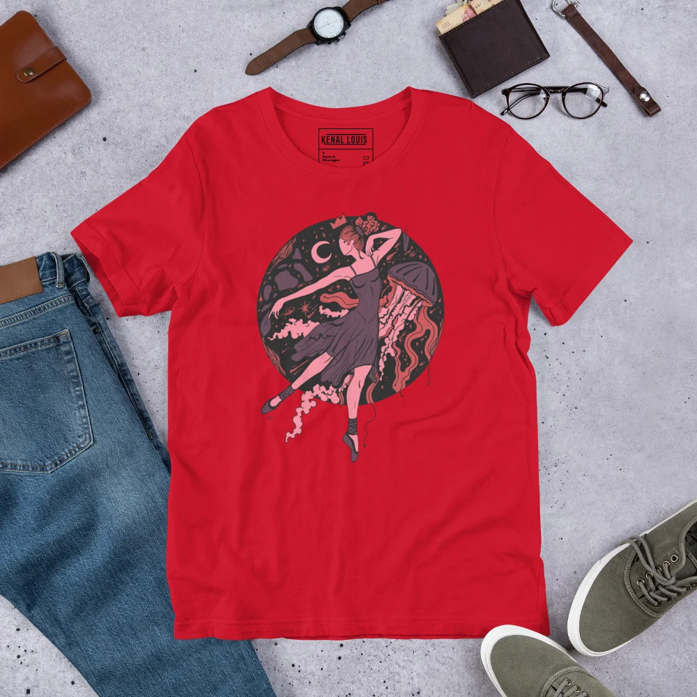 Amber and Rose The Oceanic Dancer | Ballerina Drawing T-shirt - Image 5