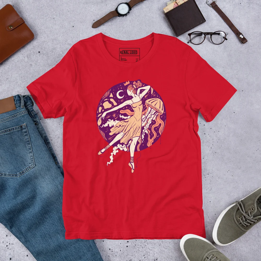 Peach The Oceanic Dancer | Ballerina Drawing T-shirt - Image 5