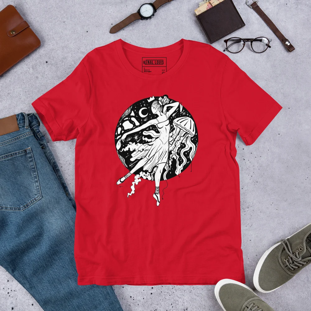 The Oceanic Dancer | Ballerina Drawing T-shirt - Image 5