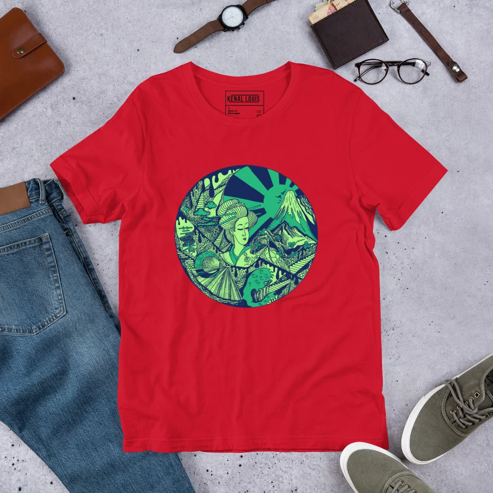 Green Dreaming of Japan - Japanese Circle T-shirt - Image 5