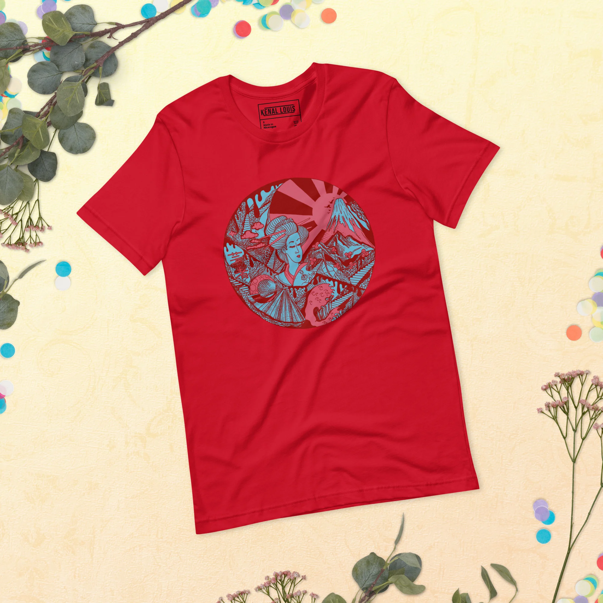 Pastel Blue Dreaming of Japan - Japanese Circle T-shirt - Image 4