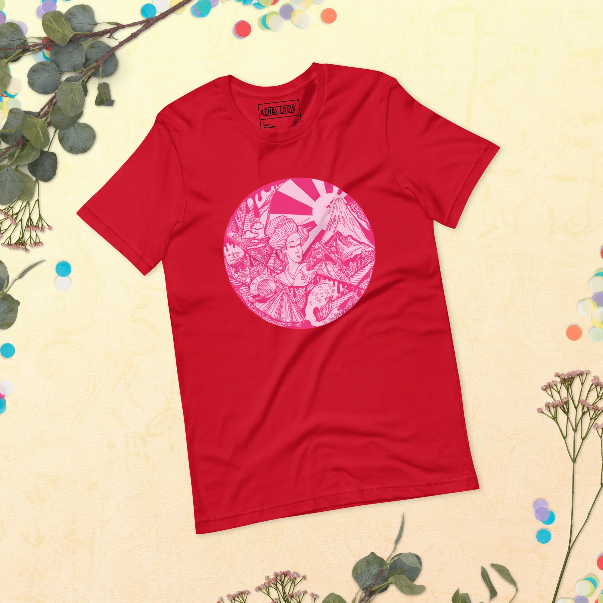 Pink Dreaming of Japan - Japanese Circle T-shirt - Image 4