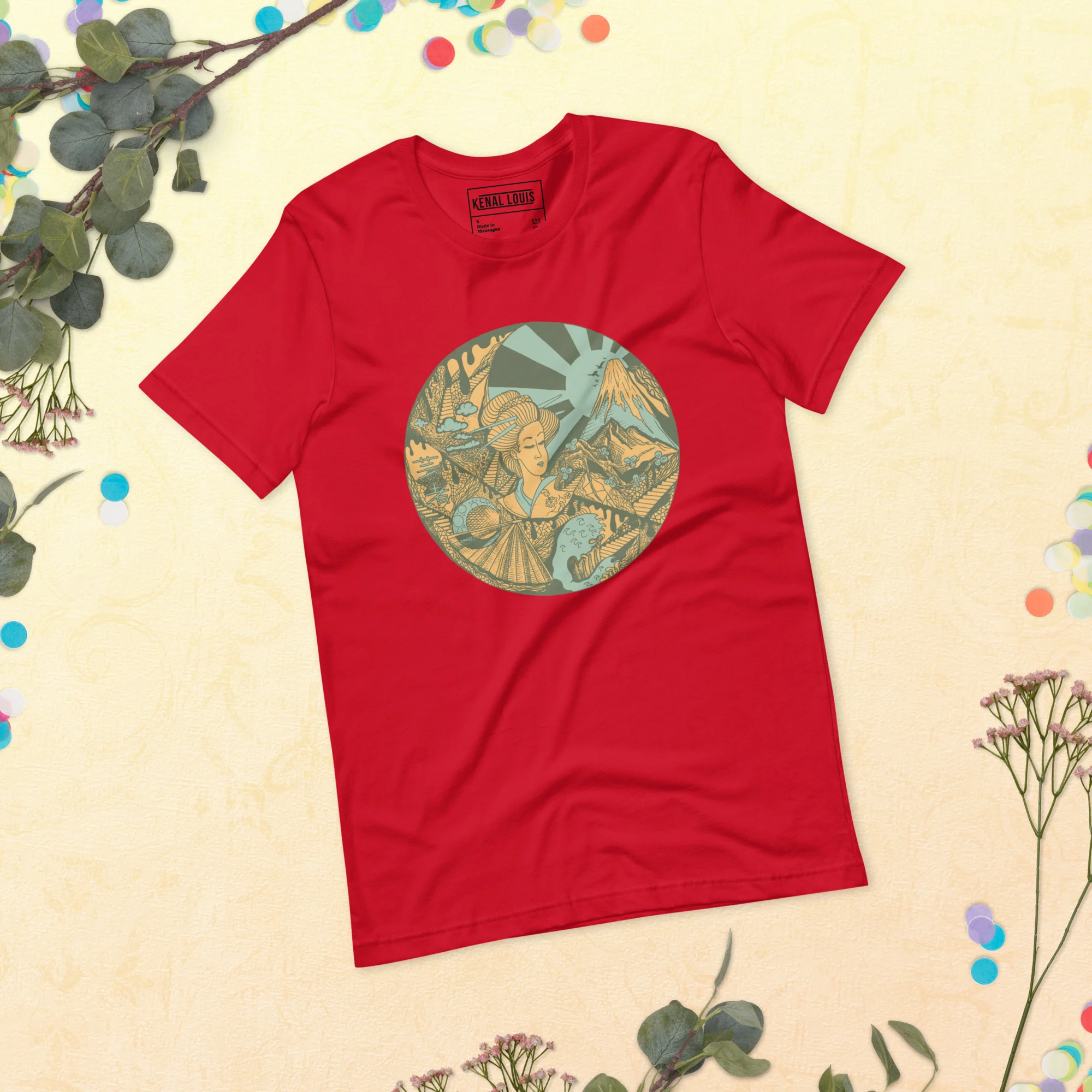 Sage Green Dreaming of Japan - Japanese Circle T-shirt - Image 4