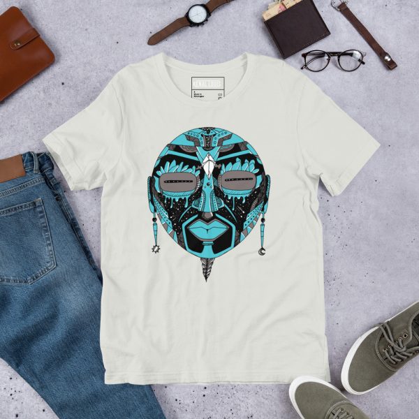 Blue and Grey African Mask No. 2 - African T-shirt