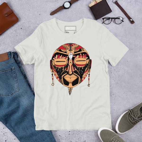 Cream and Red African Mask No. 2 - African T-shirt