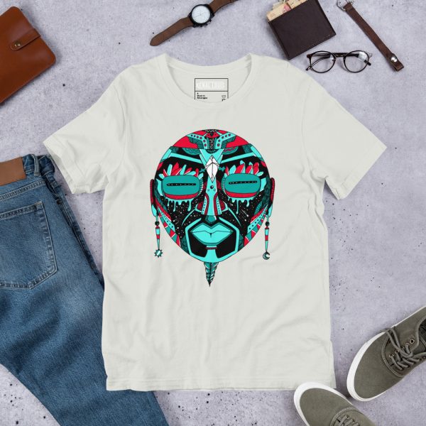 Turquoise Red African MAsk No. 2 - African T-shirt