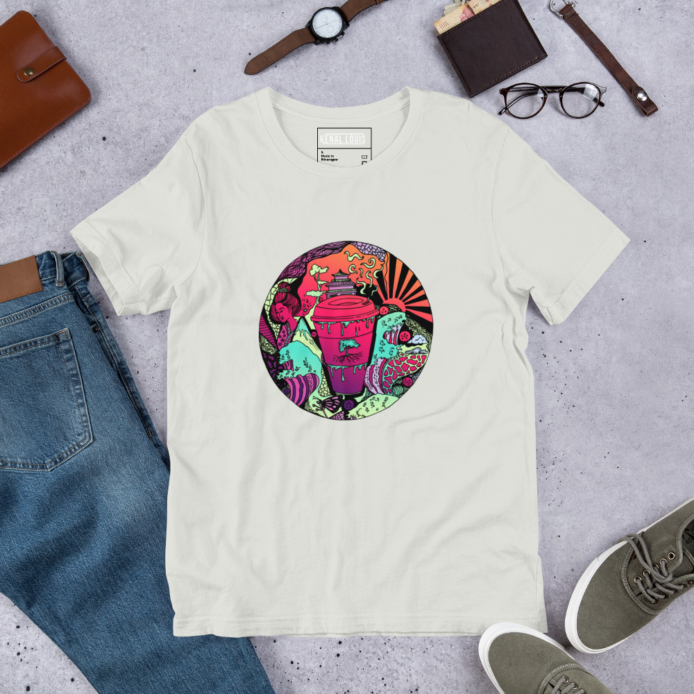 Blue Red Blend Coffee in Japan - Coffee T-shirt