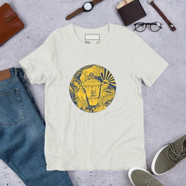 Navy Yellow Coffee in Japan - Coffee T-shirt
