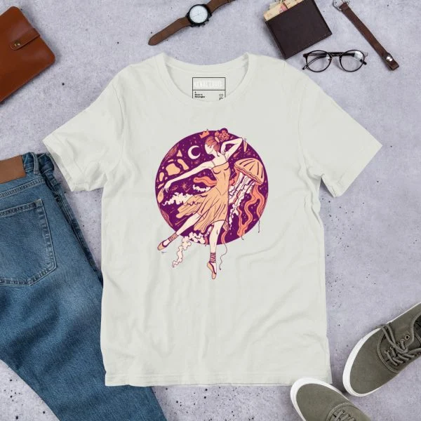 Peach The Oceanic Dancer | Ballerina Drawing T-shirt