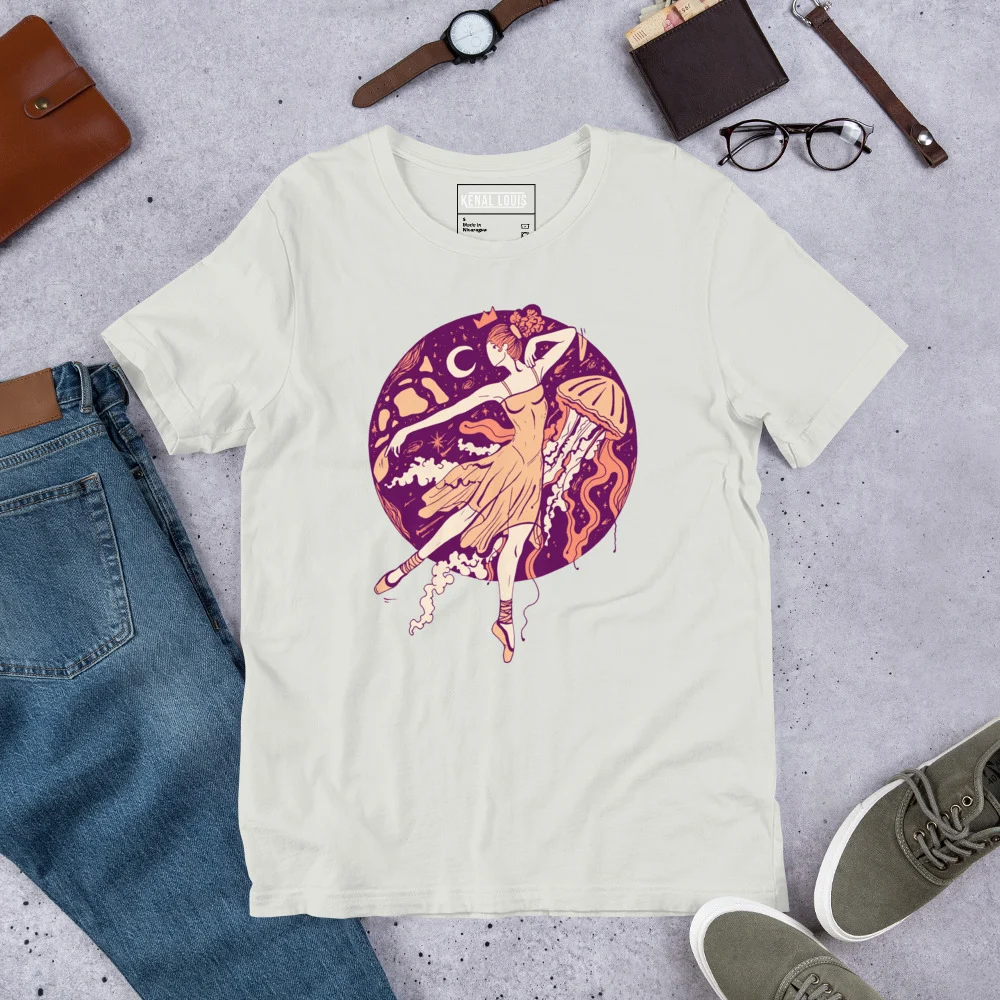 Peach The Oceanic Dancer | Ballerina Drawing T-shirt