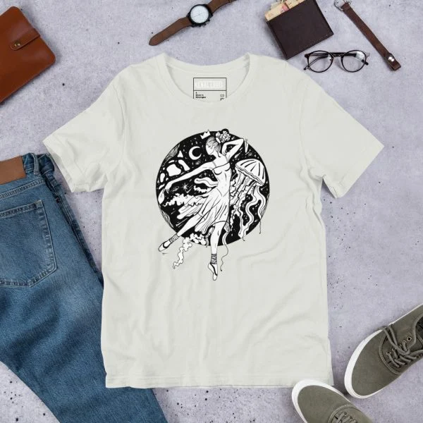 The Oceanic Dancer | Ballerina Drawing T-shirt