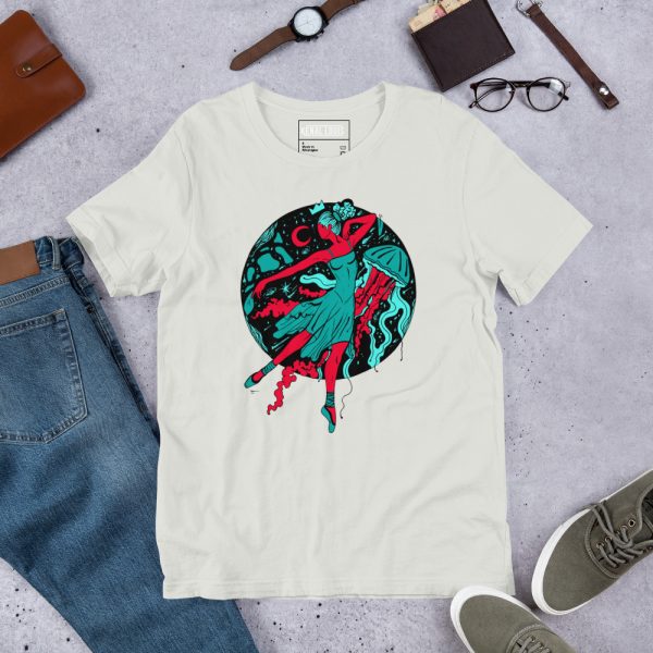 Turquoise Red The Oceanic Dancer | Ballerina Drawing T-shirt