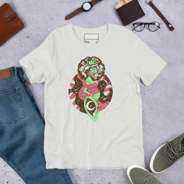 Pink and Green Birth of Sahelle | Art gift for Mom T-shirt