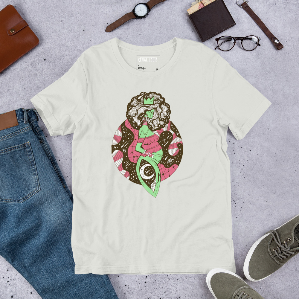 Pink and Green Birth of Sahelle | Art gift for Mom T-shirt