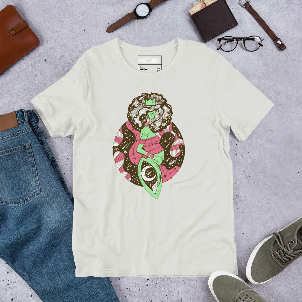 Pink and Green Birth of Sahelle | Art gift for Mom T-shirt