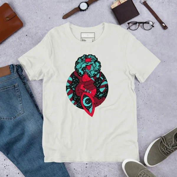 Turquoise Red Birth of Sahelle | Art gift for Mom T-shirt