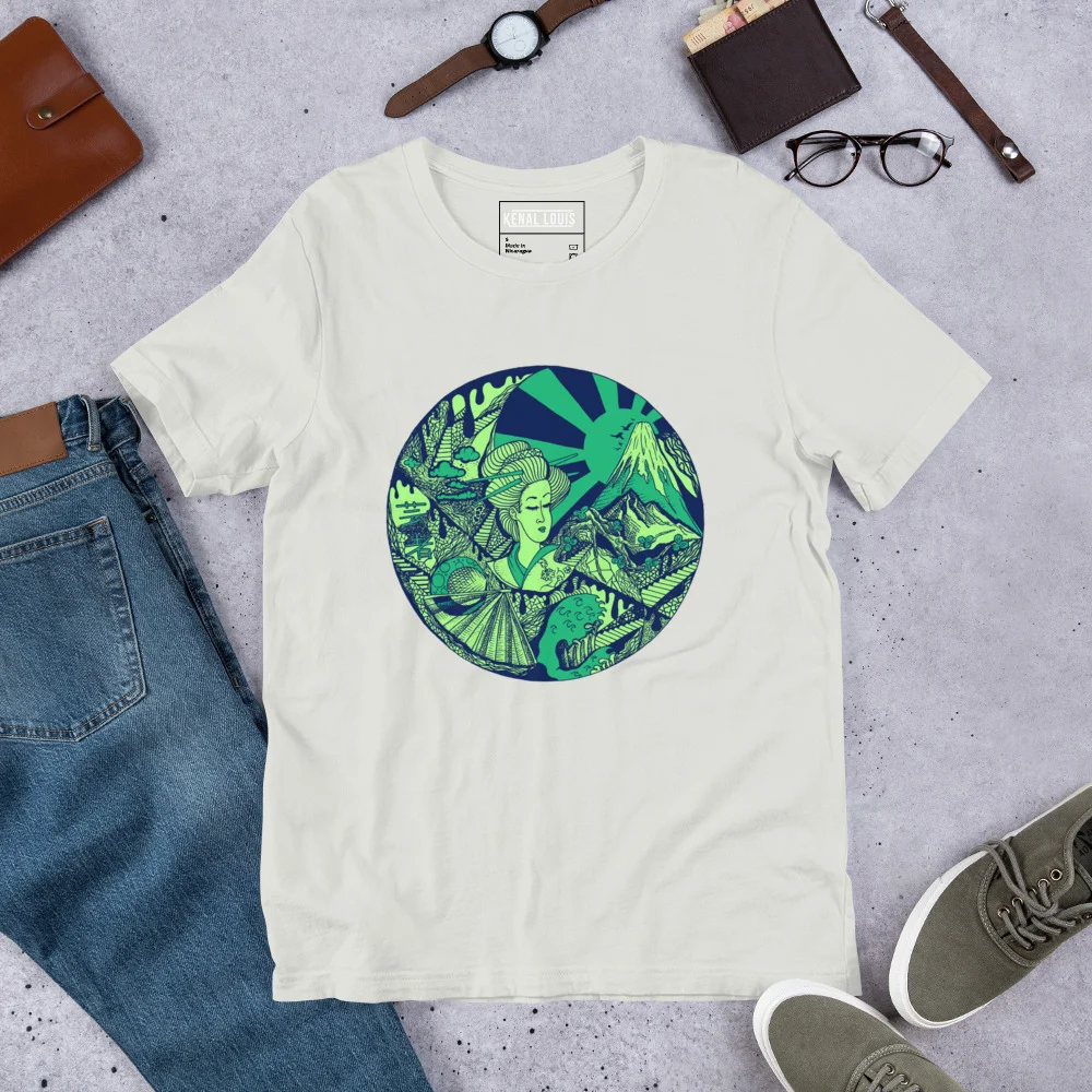 Green Dreaming of Japan - Japanese Circle T-shirt