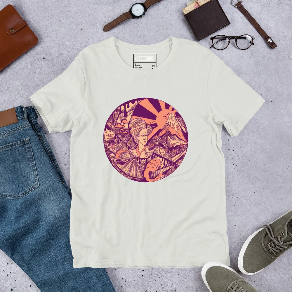 Peach Dreaming of Japan - Japanese Circle T-shirt