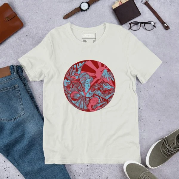 Pastel Blue Dreaming of Japan - Japanese Circle T-shirt