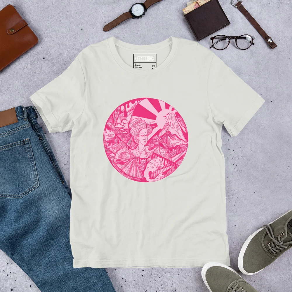Pink Dreaming of Japan - Japanese Circle T-shirt