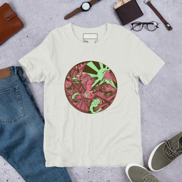 Pink and Green Dreaming of Japan - Japanese Circle T-shirt