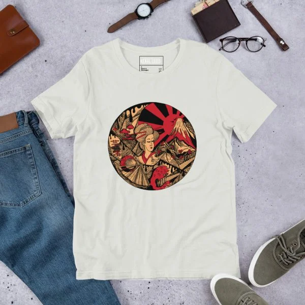 Cream and Red Dreaming of Japan - Japanese Circle T-shirt