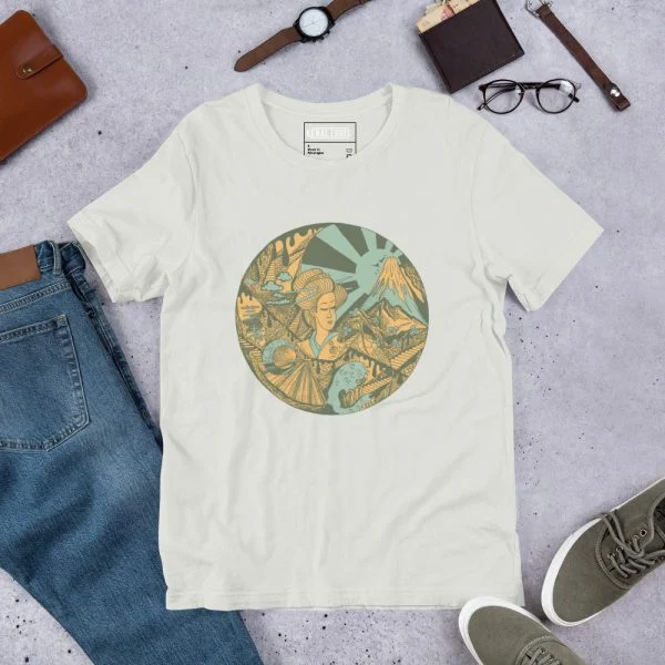 Sage Green Dreaming of Japan - Japanese Circle T-shirt