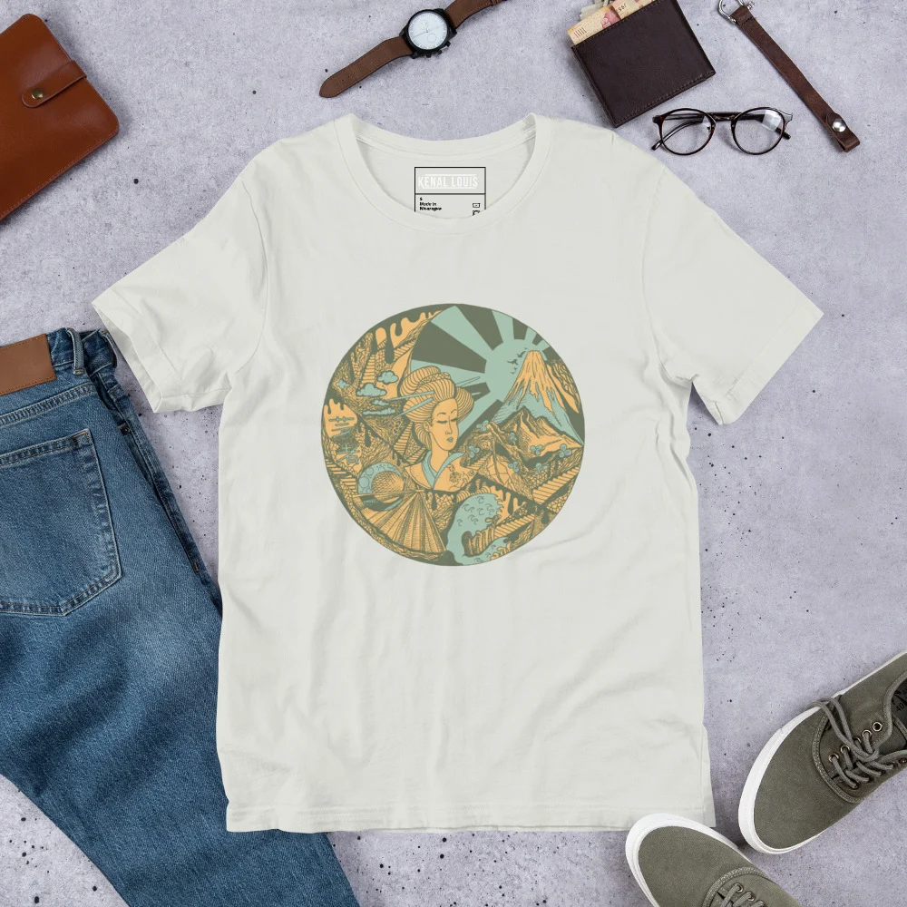 Sage Green Dreaming of Japan - Japanese Circle T-shirt
