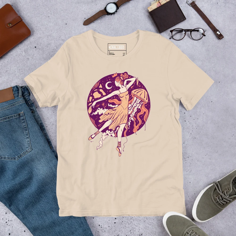 Peach The Oceanic Dancer | Ballerina Drawing T-shirt - Image 9